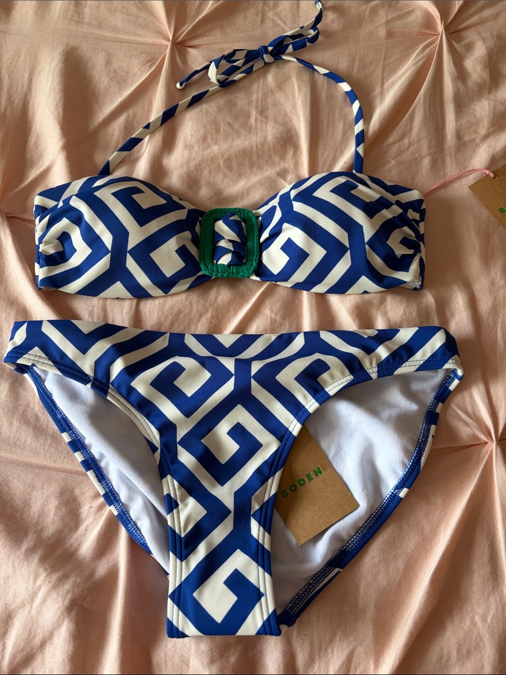 Boden Geometric Bikini in Cobalt Blue size Small